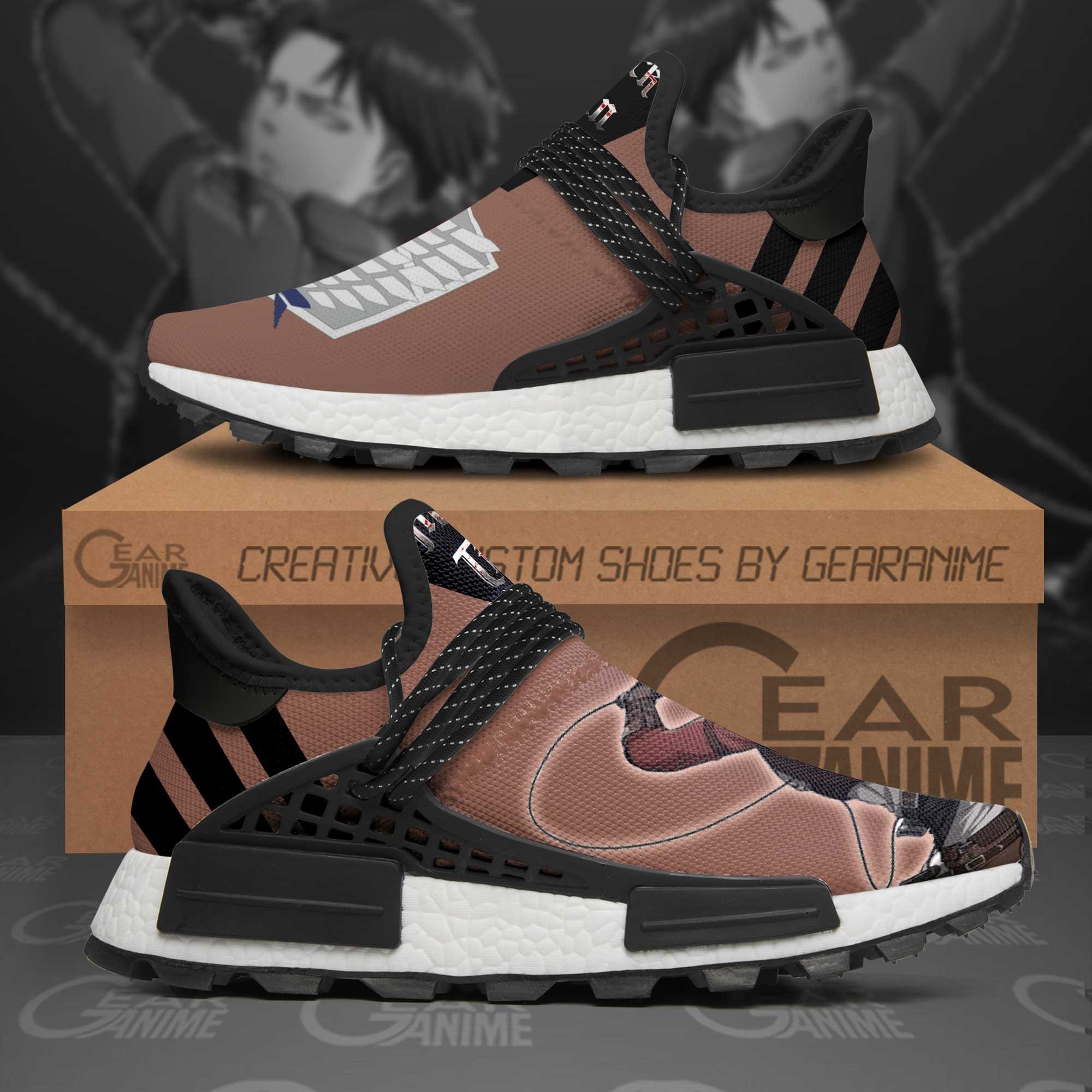 Levi Ackerman Shoes Fighting Attack On Titan Anime Shoes, NMD Shoes