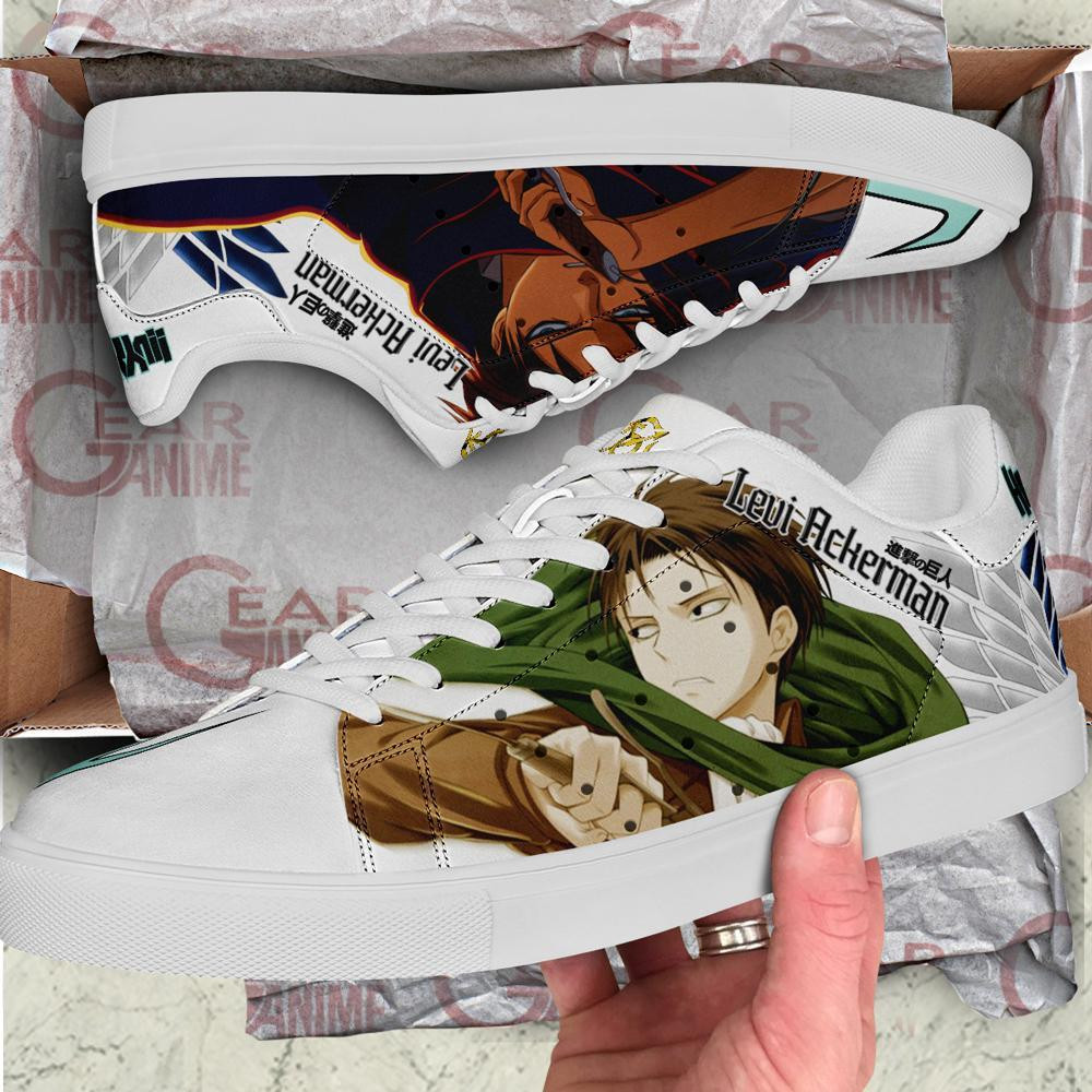 Levi Ackerman Skate Sneakers Attack On Titan Anime Shoes