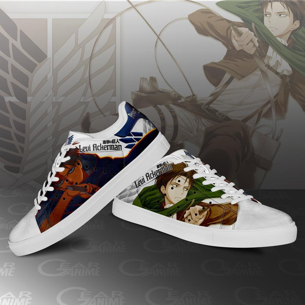 Levi Ackerman Skate Sneakers Attack On Titan Anime Shoes