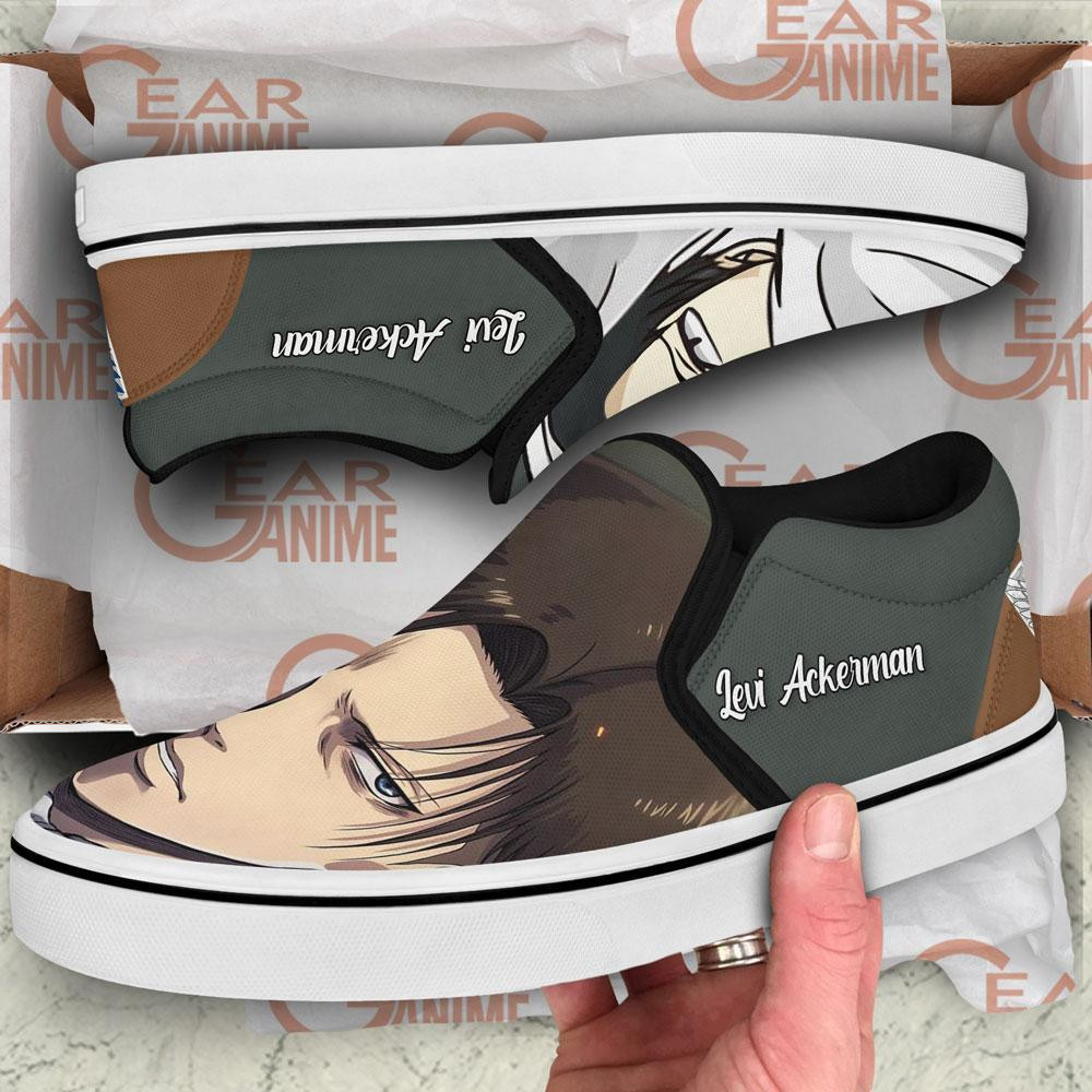 Levi Ackerman Slip-On Shoes Canvas Funny Custom Anime Attack On Tian Shoes