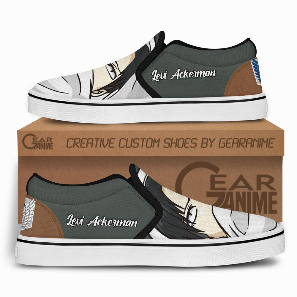Levi Ackerman Slip-On Shoes Canvas Funny Custom Anime Attack On Tian Shoes