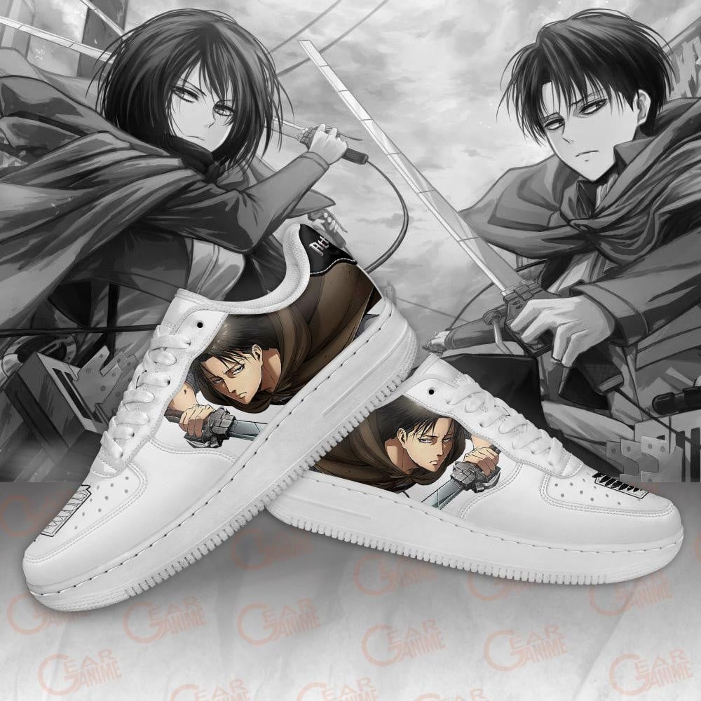 Levi and Mikasa Ackerman Shoes AOT Custom Anime Sneakers
