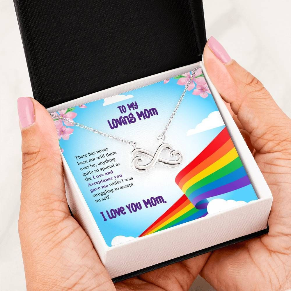 LGBT When I Was Struggling In Trouble Infinity Heart Necklace For Mom