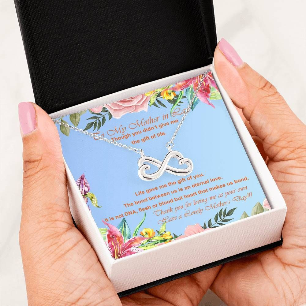 Life Gave Me The Gift Of You Infinity Heart Necklace For Mother In Law