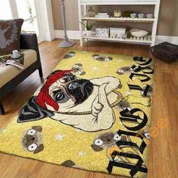 Life Of Cool Pug Area Rectangle Rug