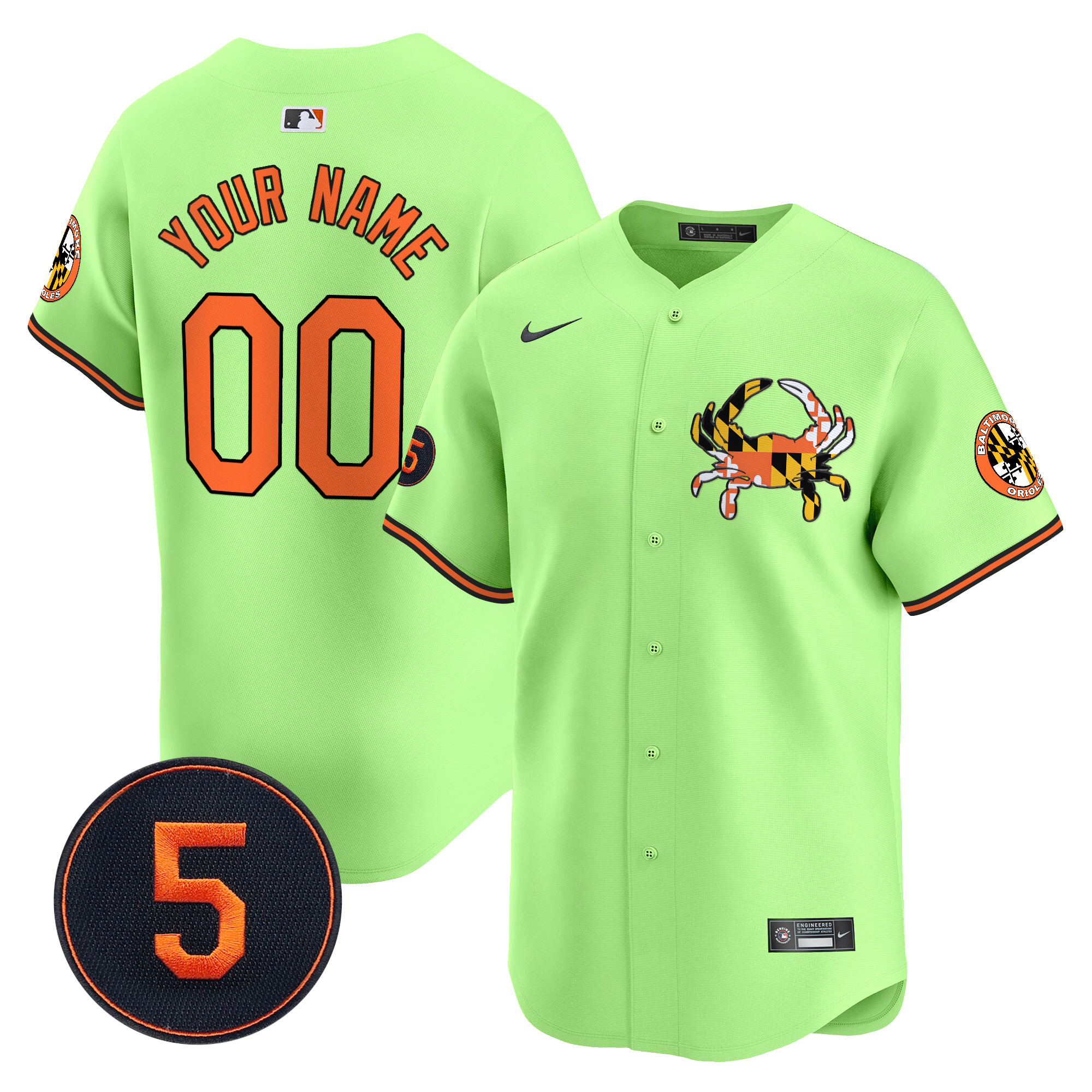 Light GreenUnisex Baltimore Orioles Robinson Patch Vapor Premier Limited Custom Unisex Jersey V3 - All Stitched