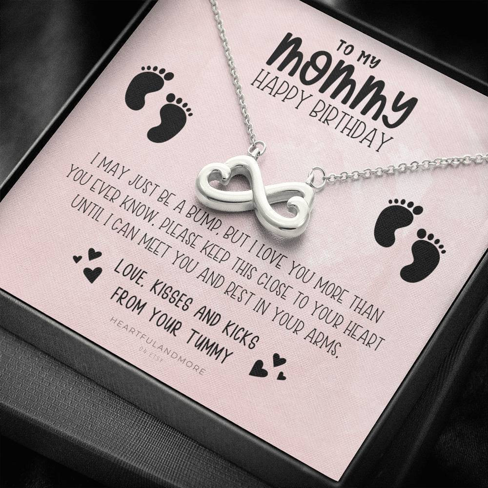 Light Pink Infinity Heart Necklace Gift For Mom Until We Can Meet You
