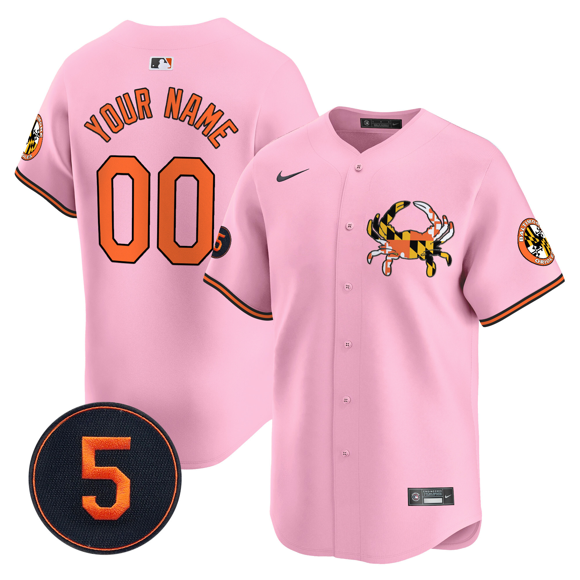 Light PinkUnisex Baltimore Orioles Robinson Patch Vapor Premier Limited Custom Unisex Jersey V3 - All Stitched