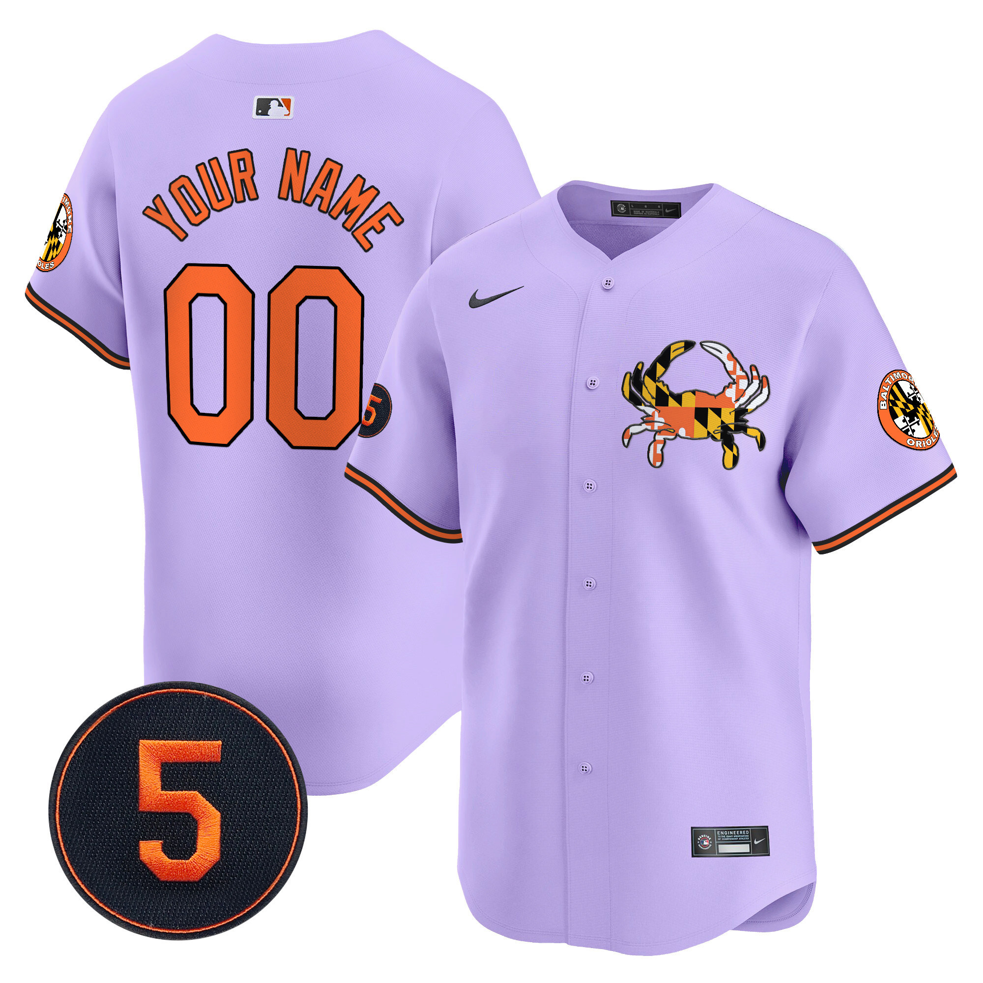 Light PurpleUnisex Baltimore Orioles Robinson Patch Vapor Premier Limited Custom Unisex Jersey V3 - All Stitched