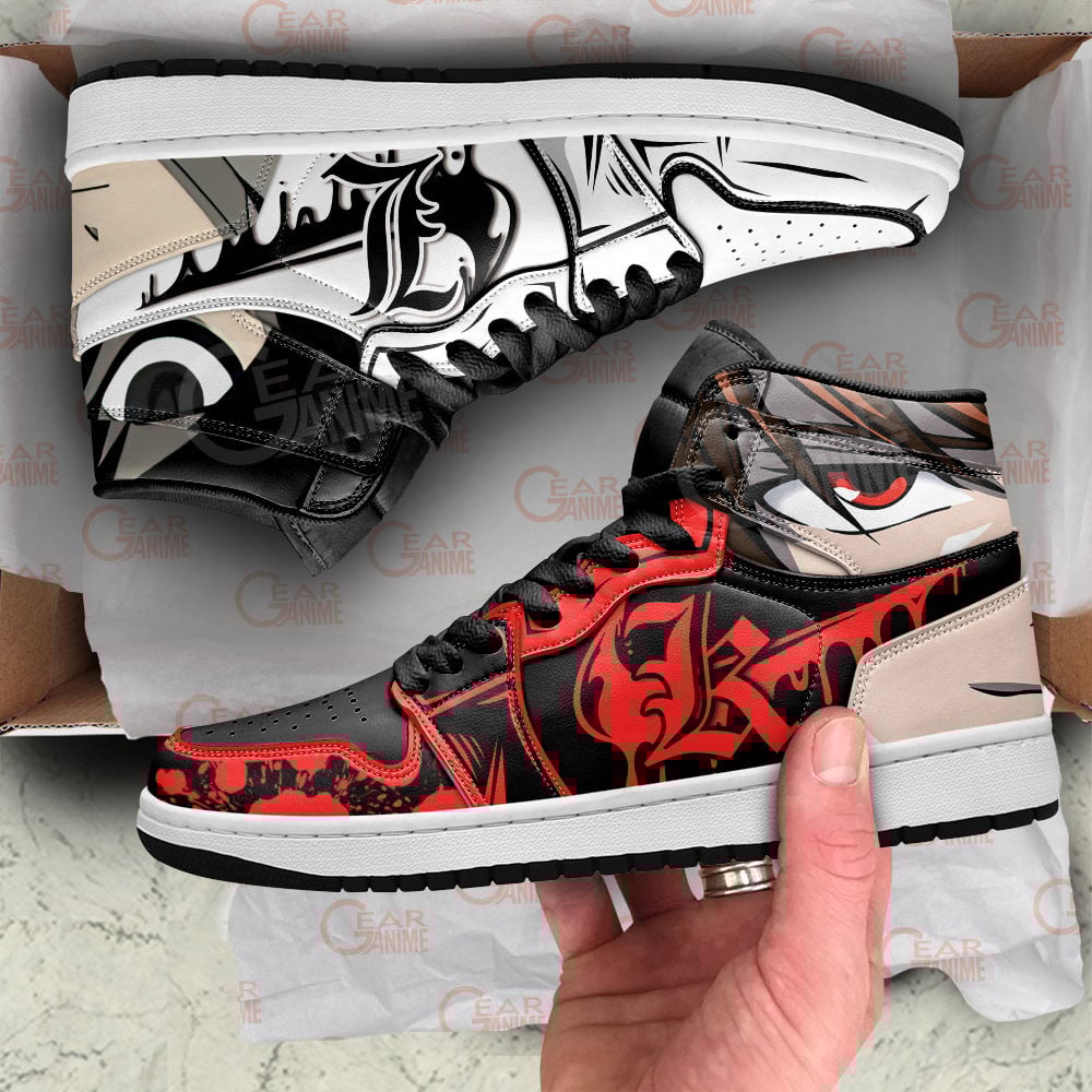 Light Yagami and L Lawliet JD1s Sneakers Death Note Anime Shoes, Air Jordan Hightop