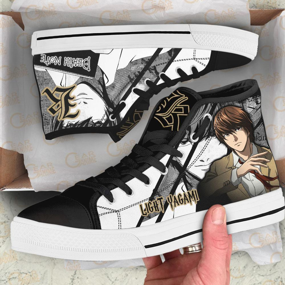 Light Yagami High Top Shoes Custom Death Note Anime Sneakers