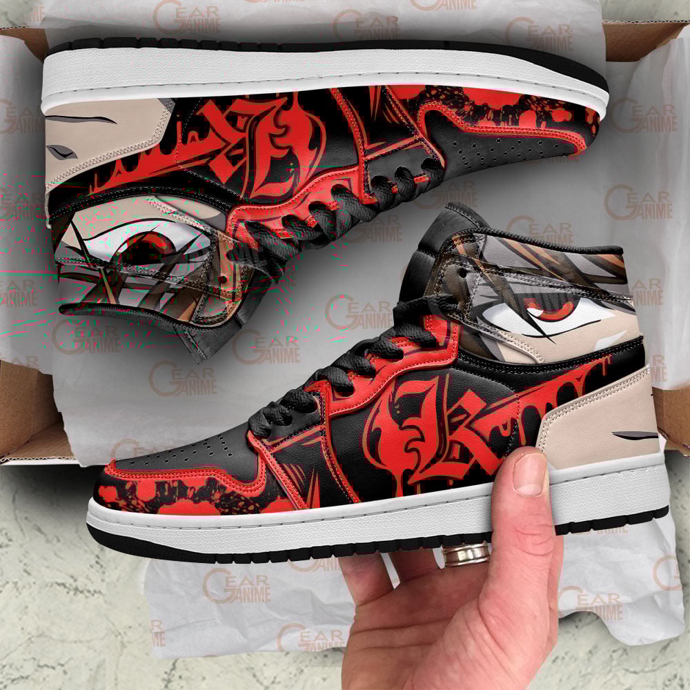 Light Yagami JD1s Sneakers Death Note Anime Shoes, Air Jordan Hightop