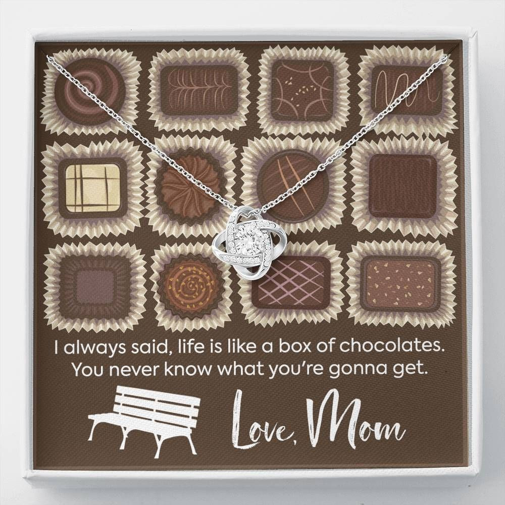Like A Box Of Chocolates Love Knot Necklace Gift For Mom