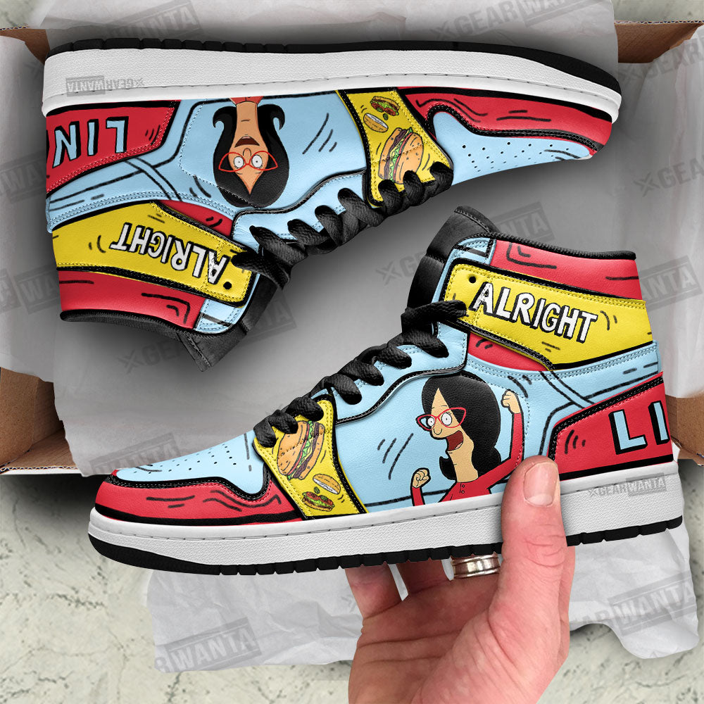 Linda Bob’s Burger J1 Shoes For Cartoon Fans Sneakers, Air Jordan Hightop