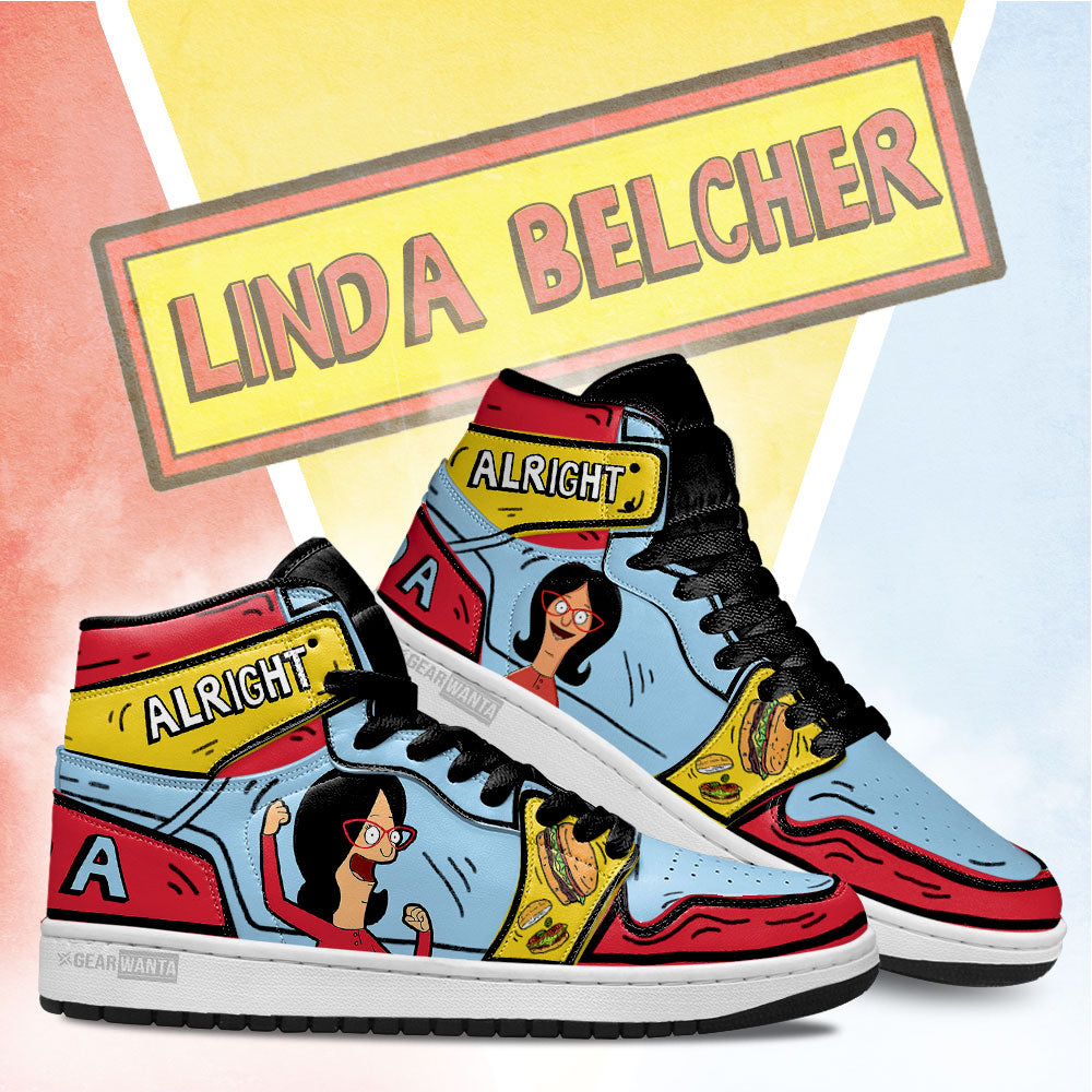 Linda Bob’s Burger J1 Shoes For Cartoon Fans Sneakers, Air Jordan Hightop