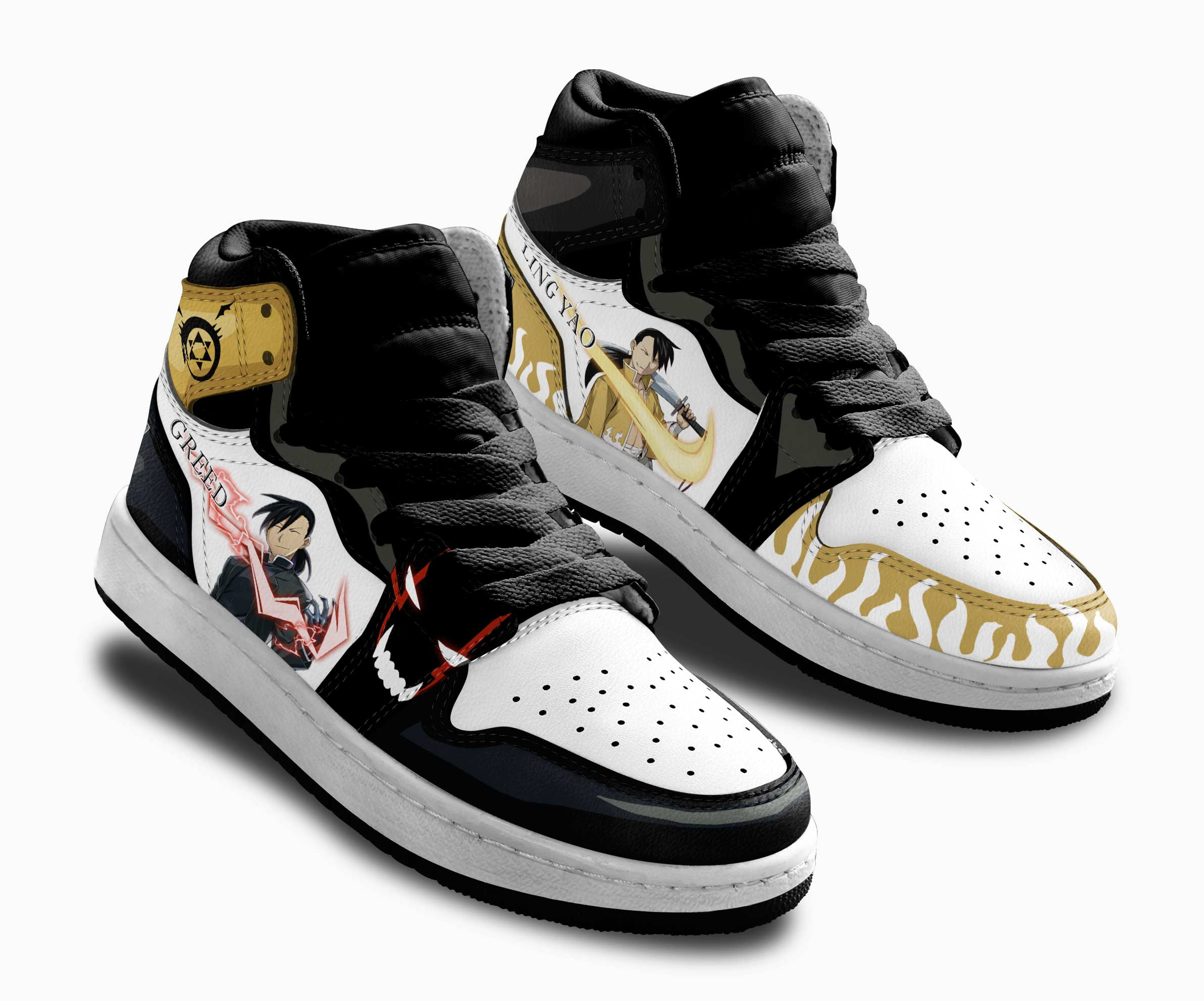 Ling Yao and Greed Kids Sneakers Custom Fullmetal Alchemist Shoes For Kids