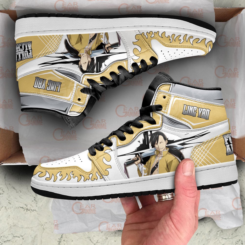 Ling Yao JD1s Sneakers Fullmetal Alchemist Anime Shoes, Air Jordan Hightop