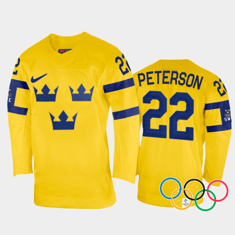 Linn Peterson Sweden Women's Yellow Home Jersey 2022 Winter Olympics