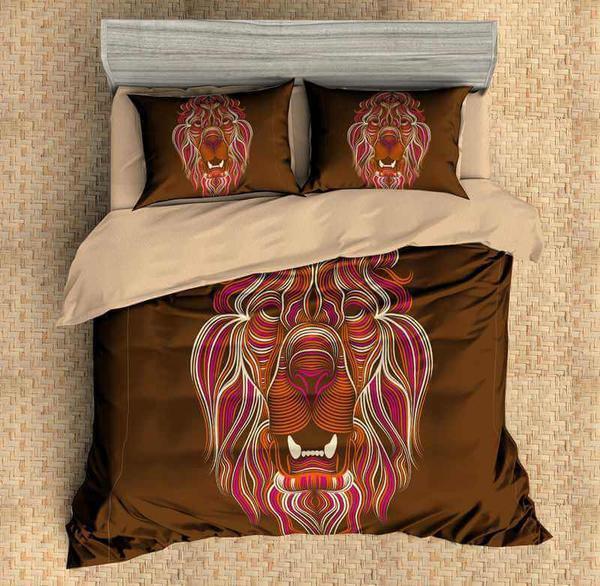 Lion 3D Customized Duvet Cover Bedding Set