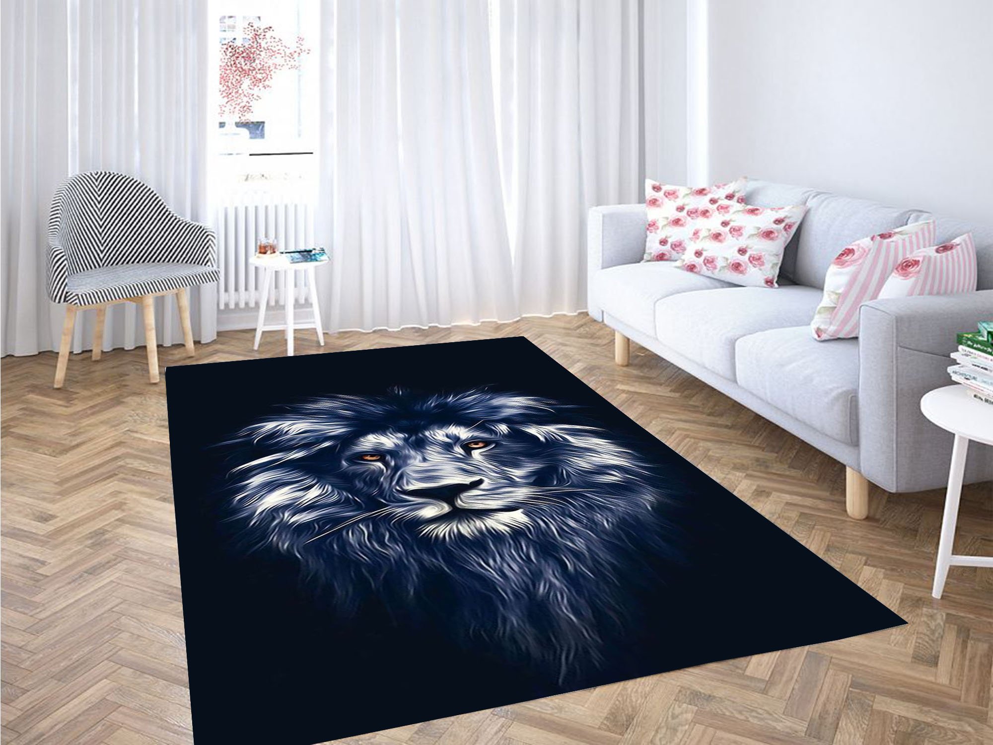 Lion Face Wallpaper Carpet Rectangle Rug