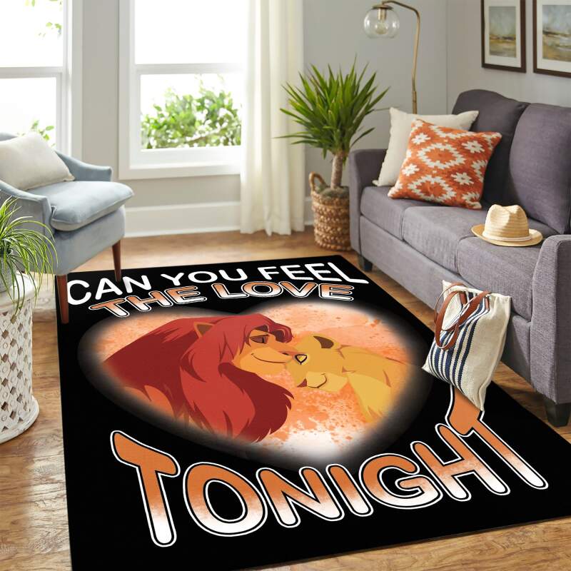 Lion King Love Carpet Floor Area Rectangle Rug