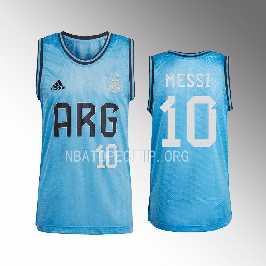 Lionel Messi Argentina Soccer Jersey Blue #10 Tank Top