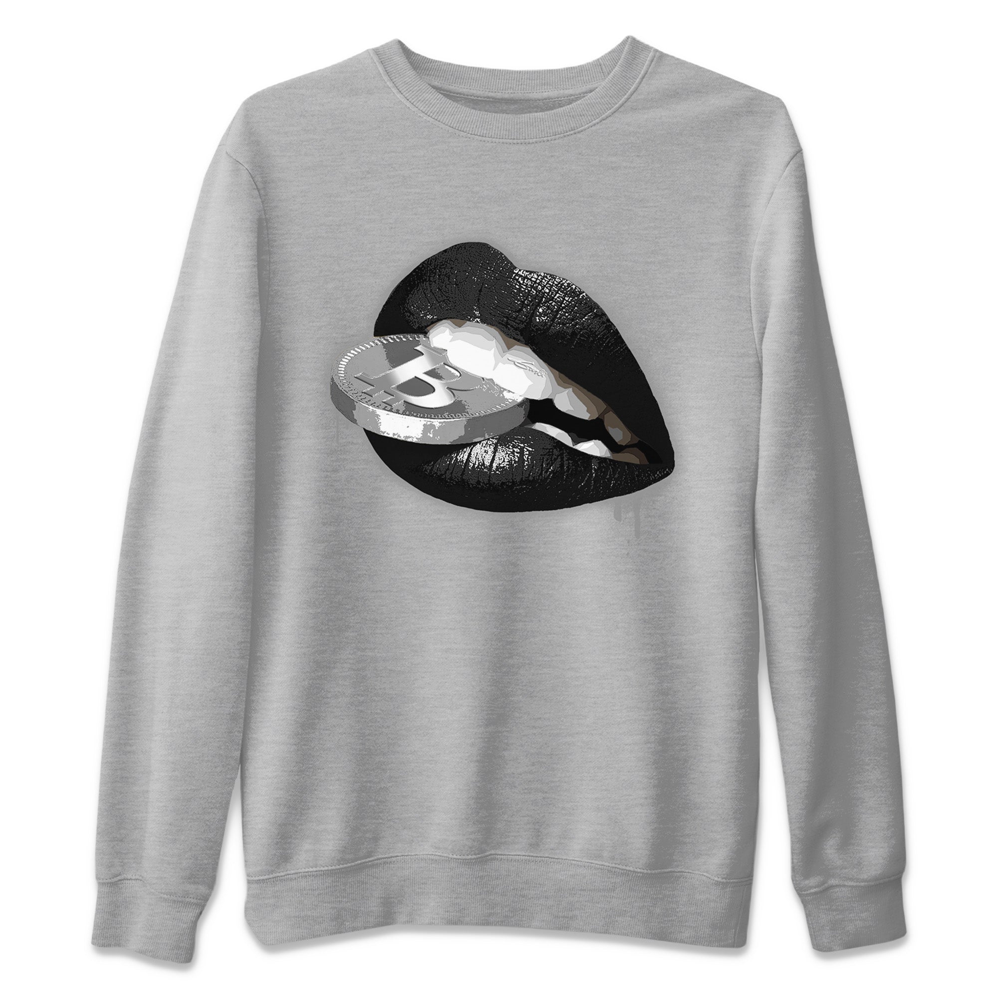 Lips Coin Unisex Sweater – Air Jordan 14 Metallic Silver, Sneakers Matching Sweater