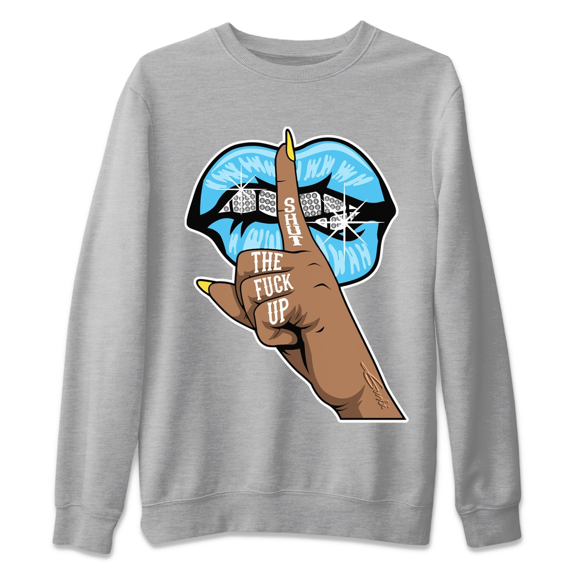 Lips Hand Unisex Sweater – Dunk Blue Chill, Sneakers Matching Sweater