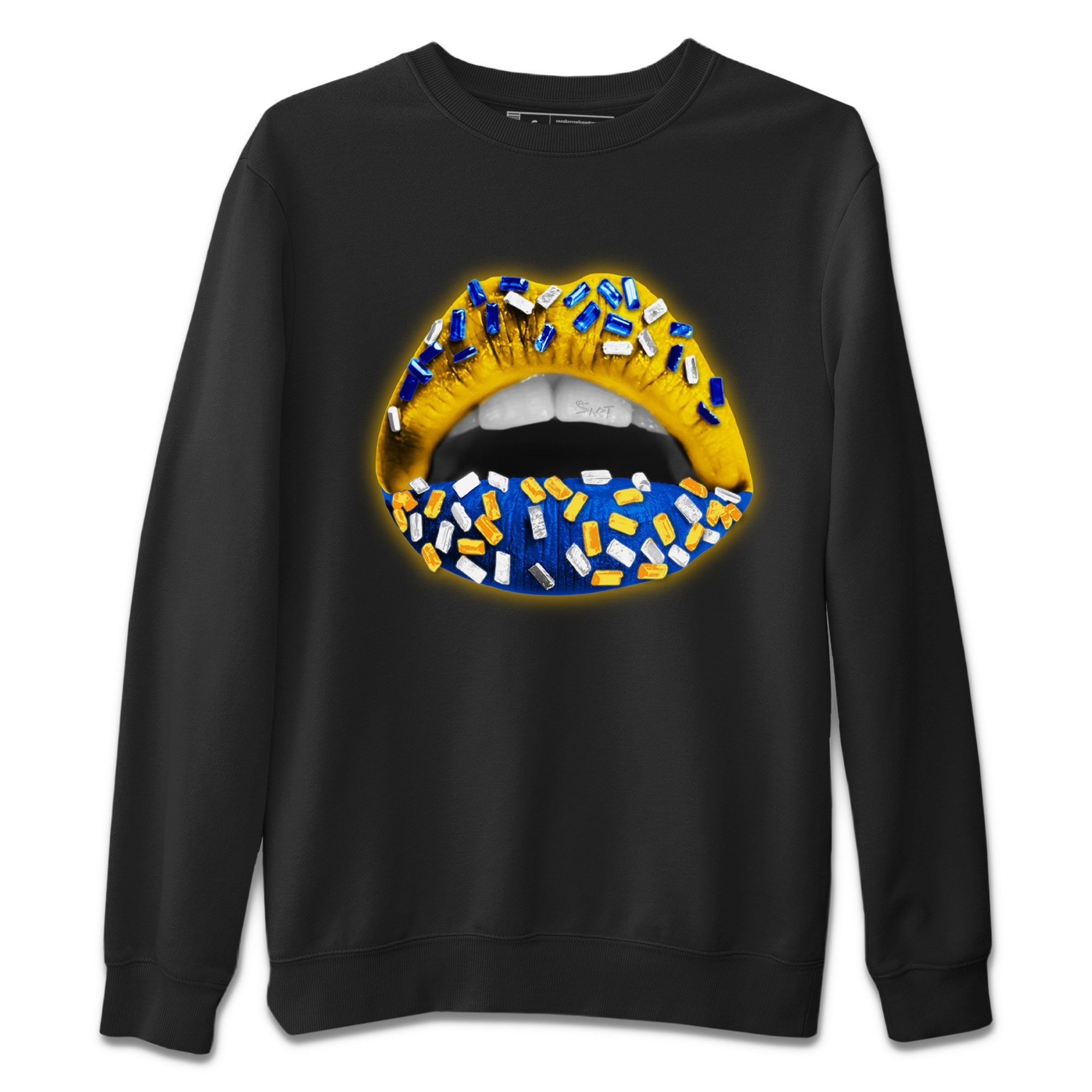 Lips Jewel Unisex Sweater – Air Jordan 1 Game Royal Varsity Maize, Sneakers Matching Sweater