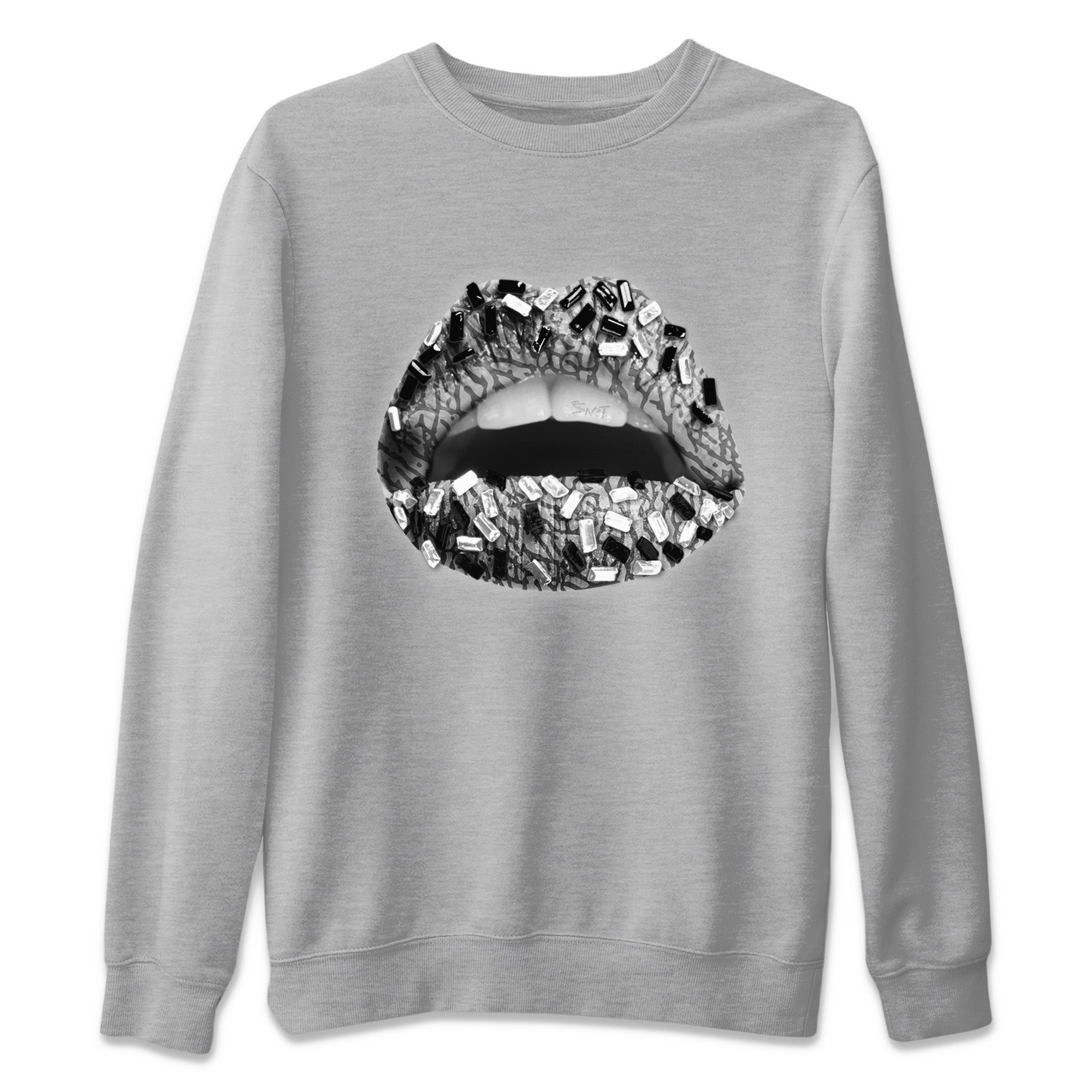 Lips Jewel Unisex Sweater – Air Jordan 1 White Cement, Sneakers Matching Sweater