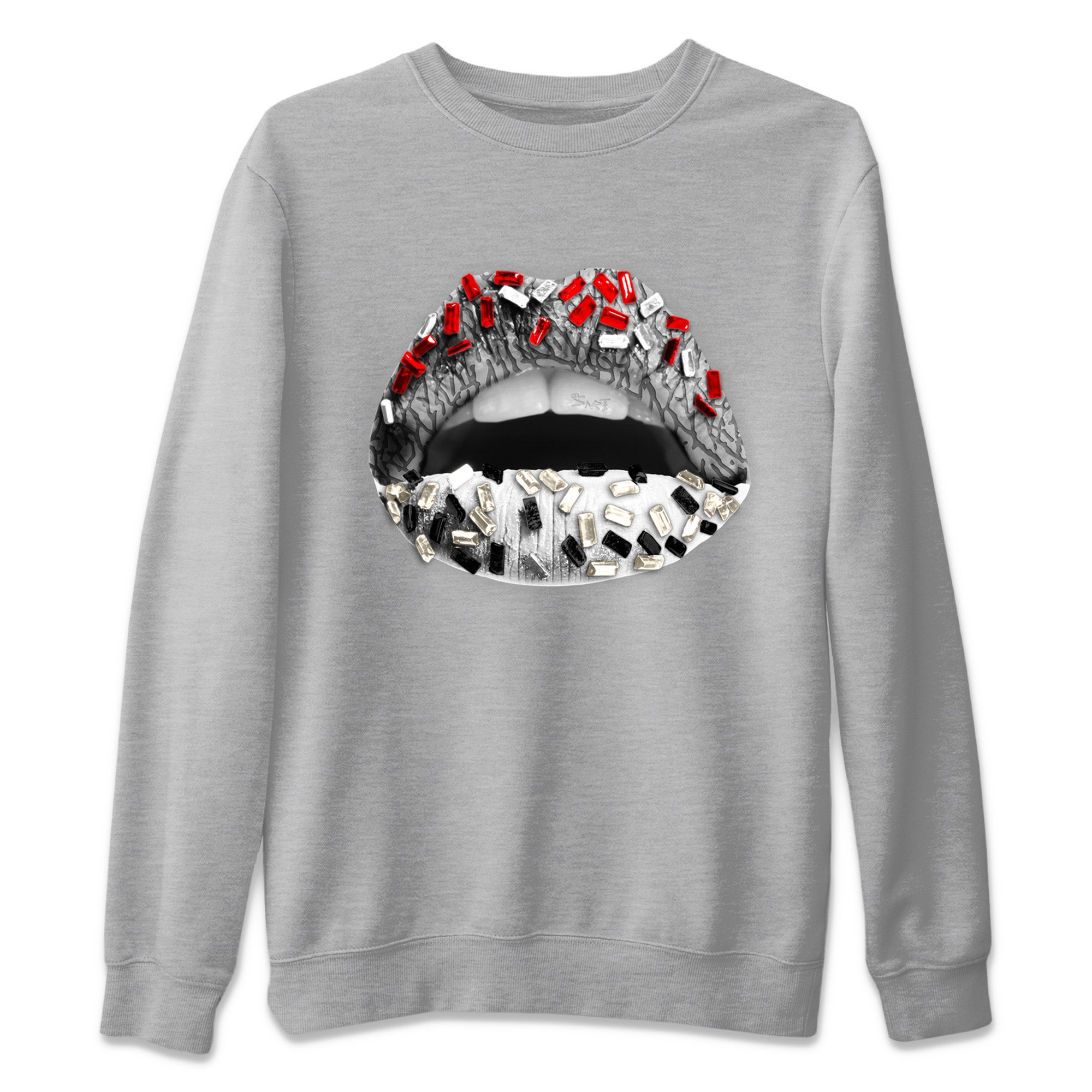 Lips Jewel Unisex Sweater – Air Jordan 3 White Cement, Sneakers Matching Sweater