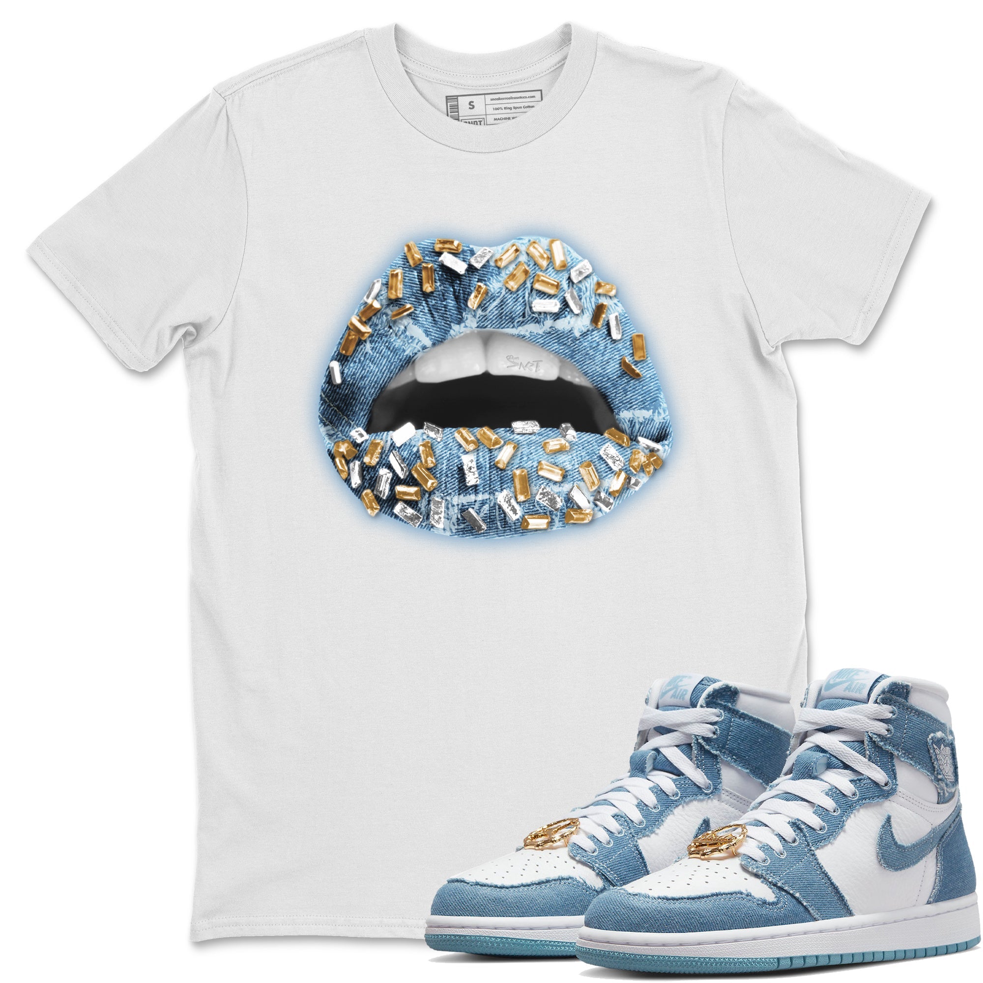 Lips Jewel Unisex Tshirt – Air Jordan 1 Denim