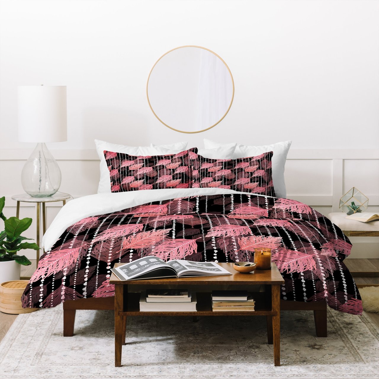 Lisa Argyropoulos Boho Blush And Beads Noir Duvet Cover Bedding Set