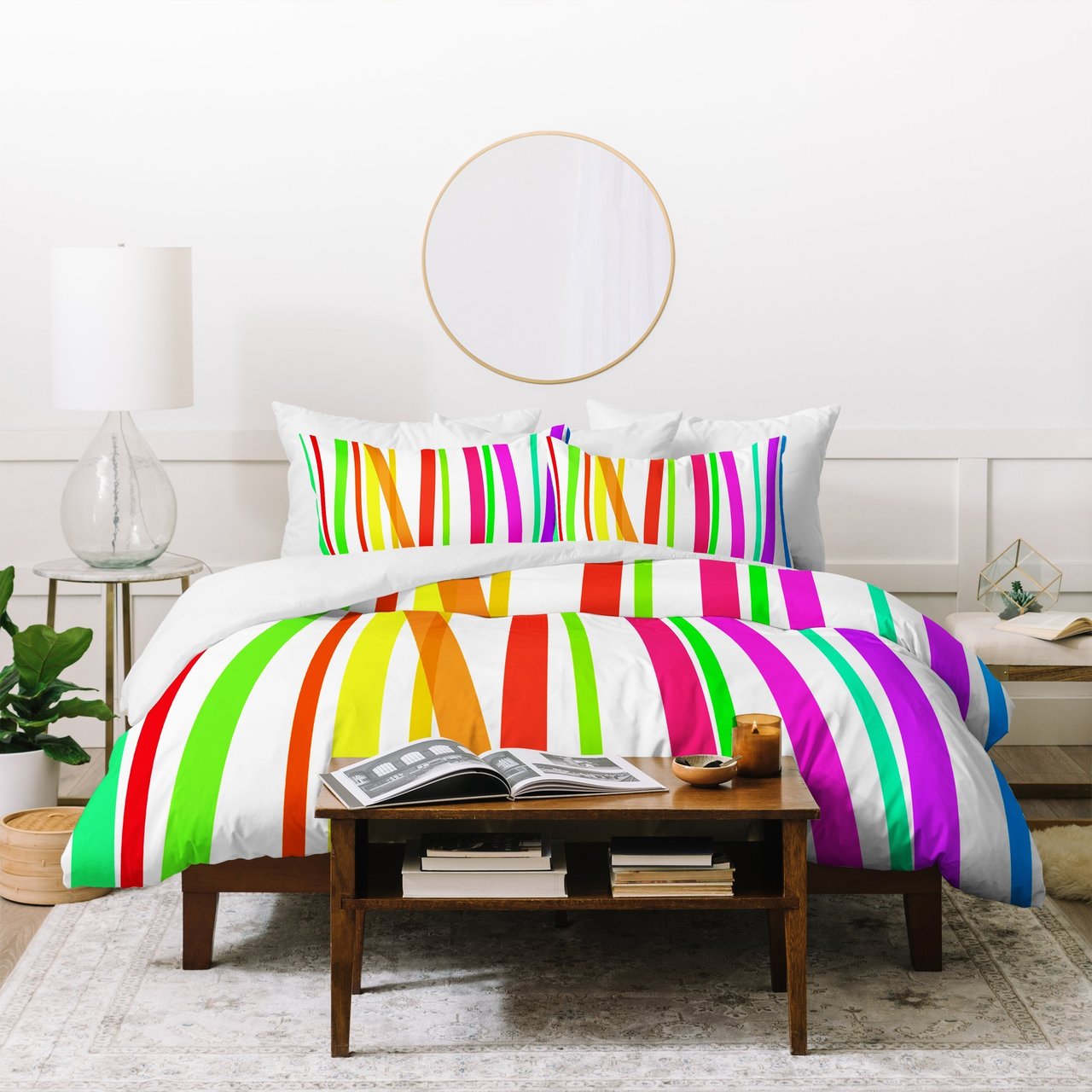 Lisa Argyropoulos Bold Rainbow Stripes Duvet Cover Bedding Set