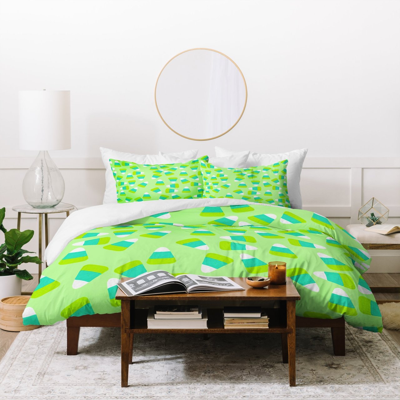 Lisa Argyropoulos Candy Corn Jumble Fang Green Duvet Cover Bedding Set