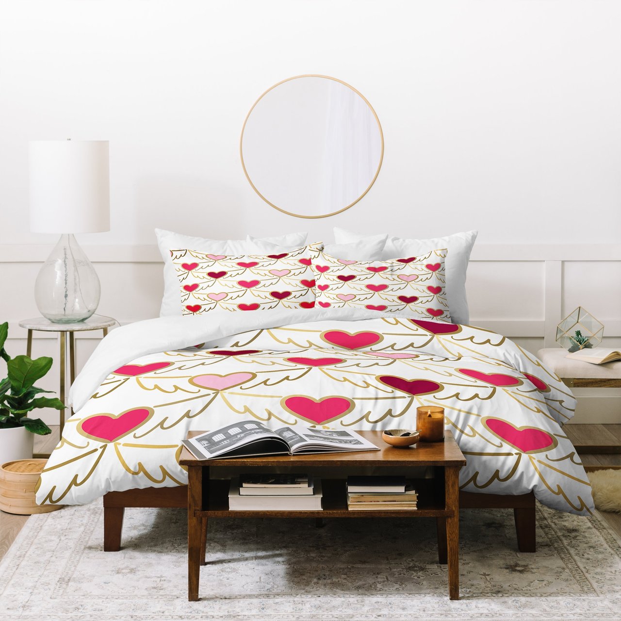 Lisa Argyropoulos Golden Wings Of Love White Duvet Cover Bedding Set