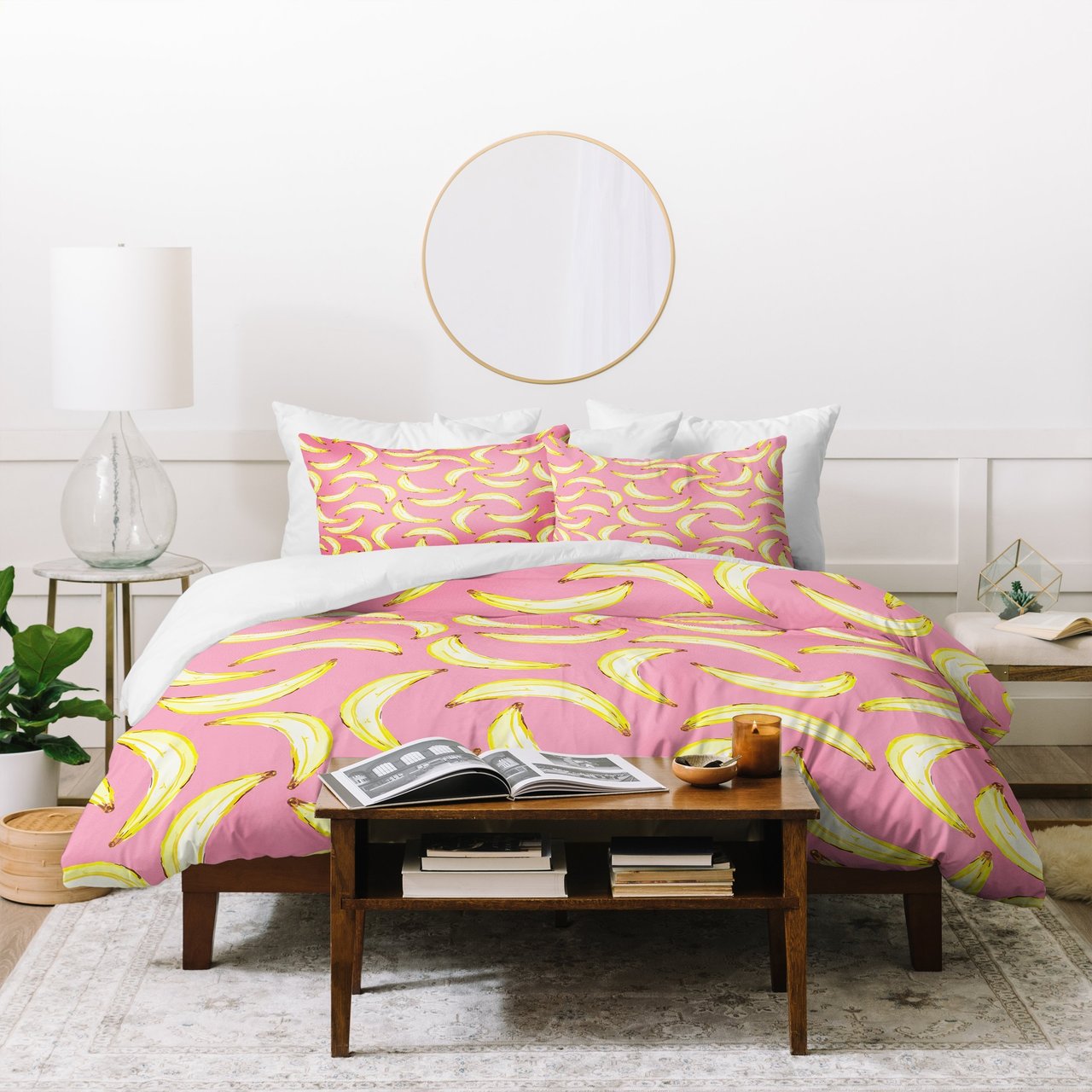 Lisa Argyropoulos Gone Bananas In Pink Duvet Cover Bedding Set
