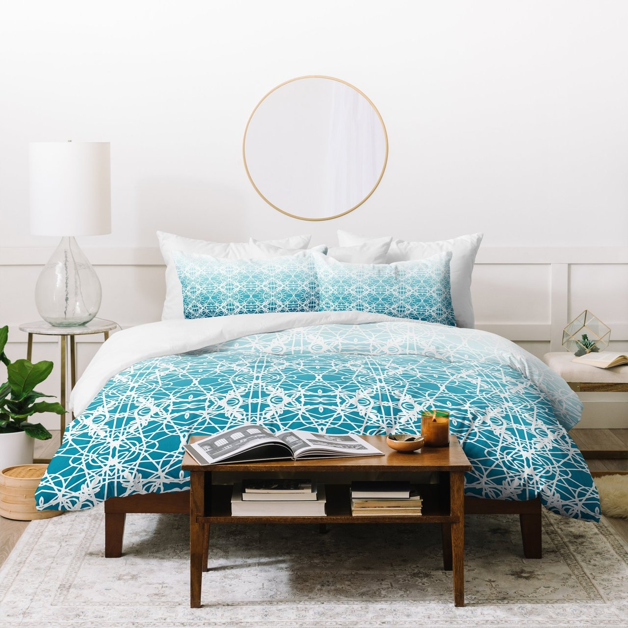 Lisa Argyropoulos Intricate Ombre Blue Duvet Cover Bedding Set