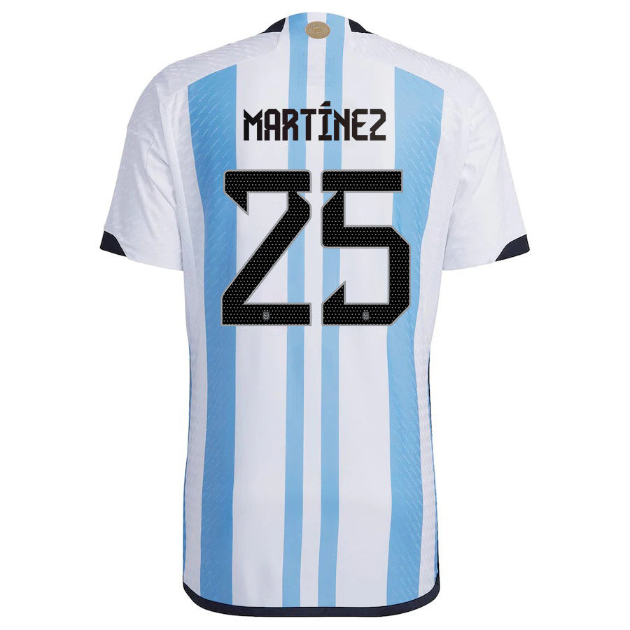 Lisandro Martínez 25 Argentina Men Home World Cup Patch Fan Version Player Version Soccer Jersey Lisandro Martínez 25 Argentina Men Home World Cup Patch Fan Version Player Version Soccer Jersey