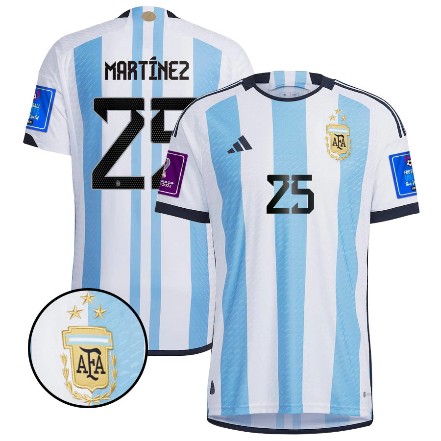 Lisandro Martínez 25 Argentina Men Home World Cup Patch Fan Version Player Version Soccer Jersey