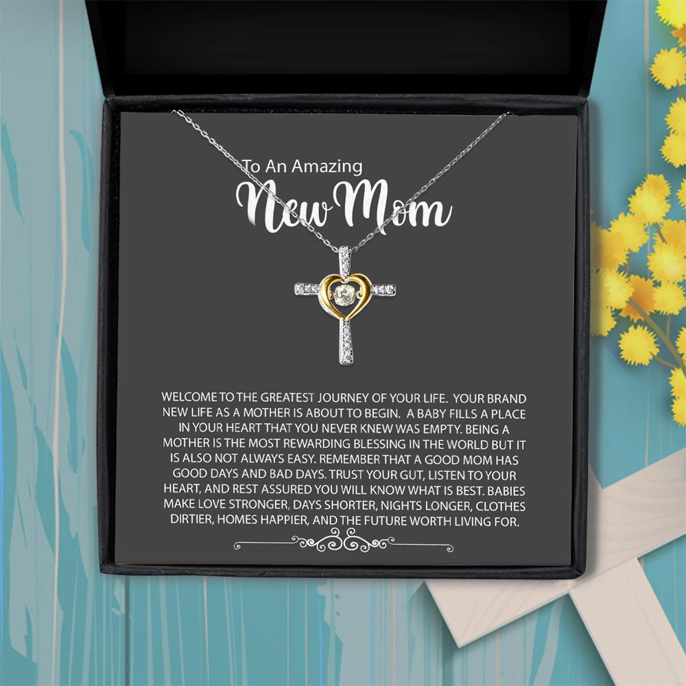 Listen To Your Heart Gift For Mom Cross Dancing Necklace