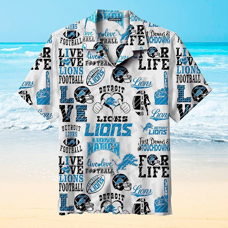 Live And Love Detroit Lions Football NFL – Premium Hawaiian Shirt – Gift For Sports Lovers