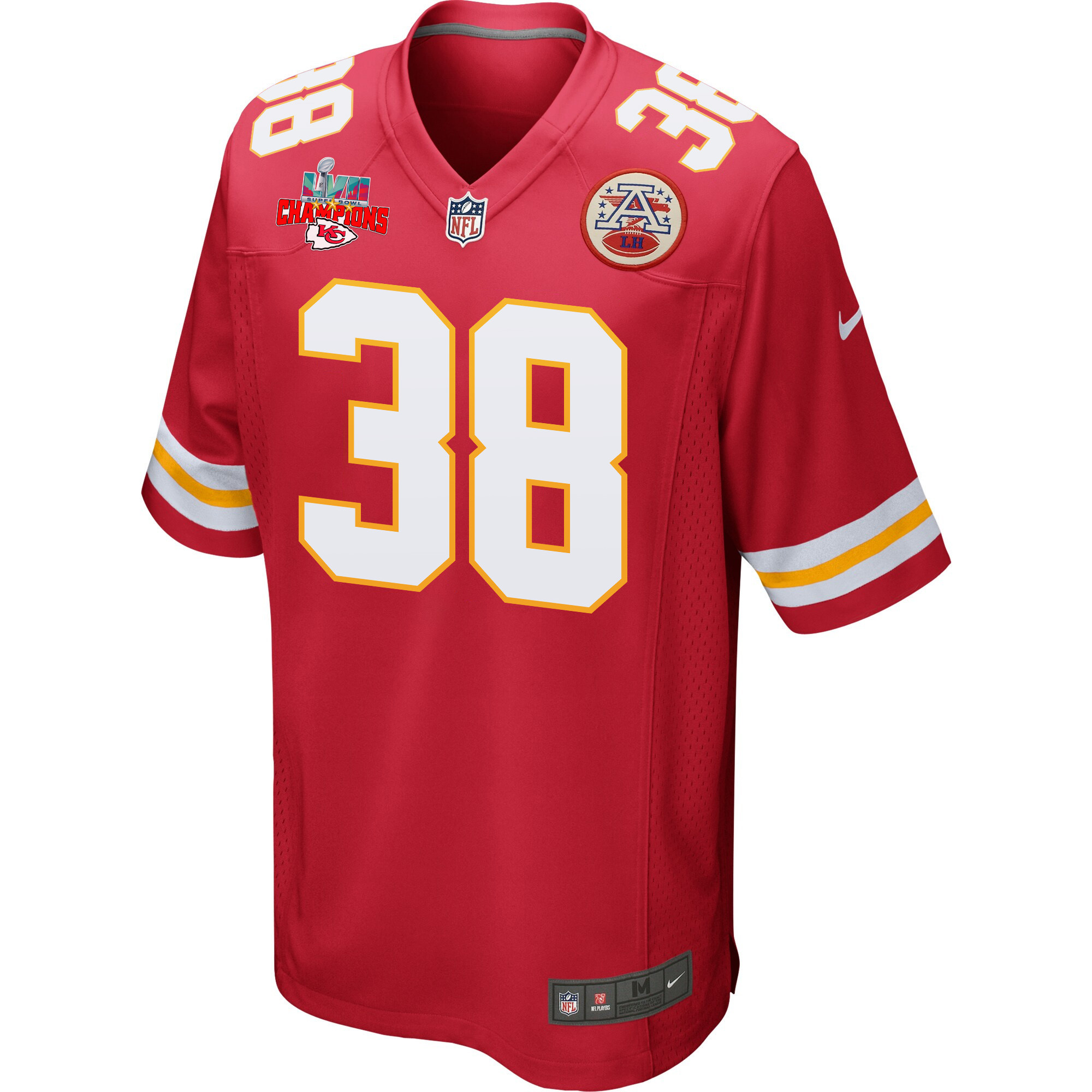 L’Jarius Sneed 38 Kansas City Chiefs Super Bowl LVII Champions 3 Stars Men Game Stitched Jersey – Red
