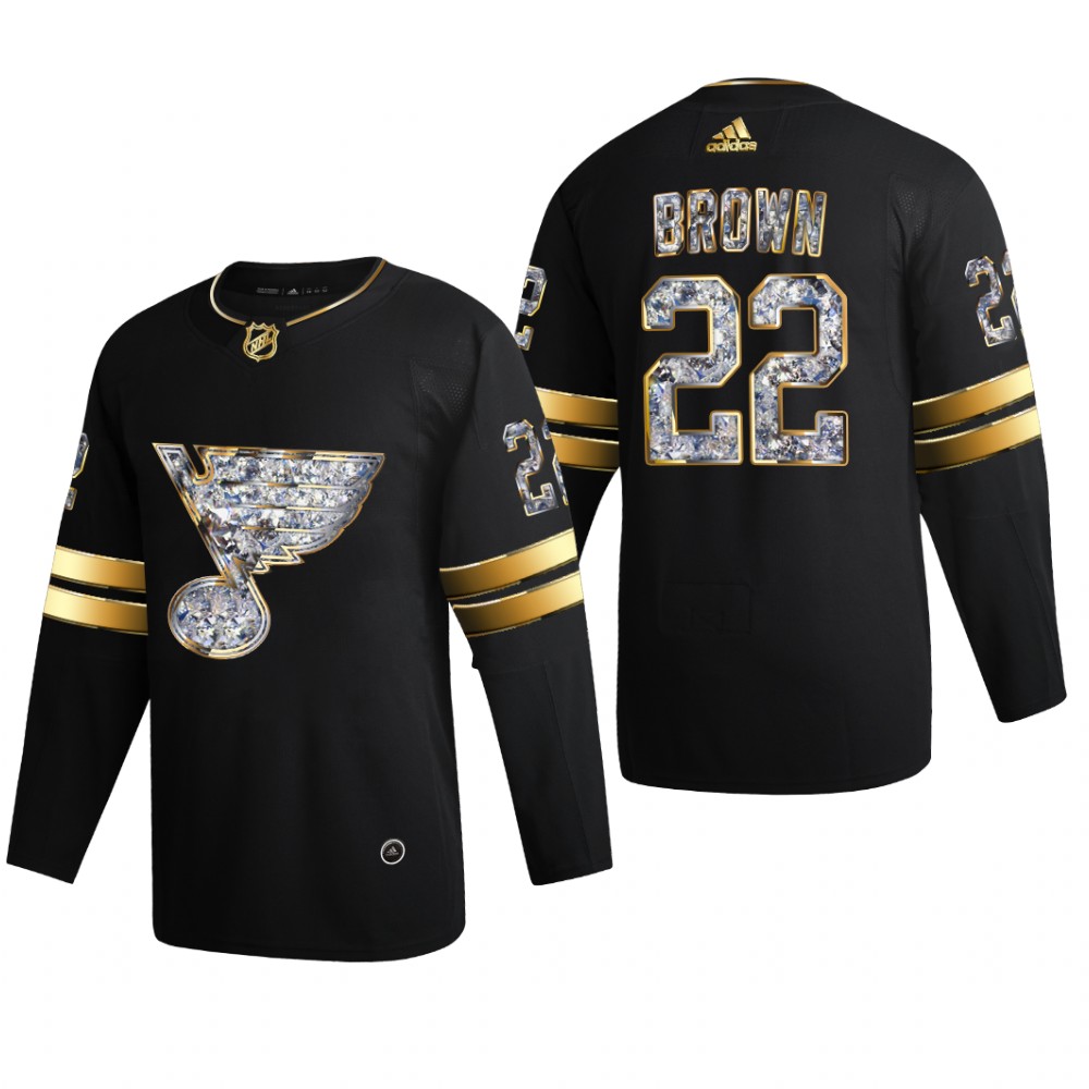 Logan Brown St. Louis Blues 2022 Stanley Cup Playoffs Black Diamond Edition Jersey