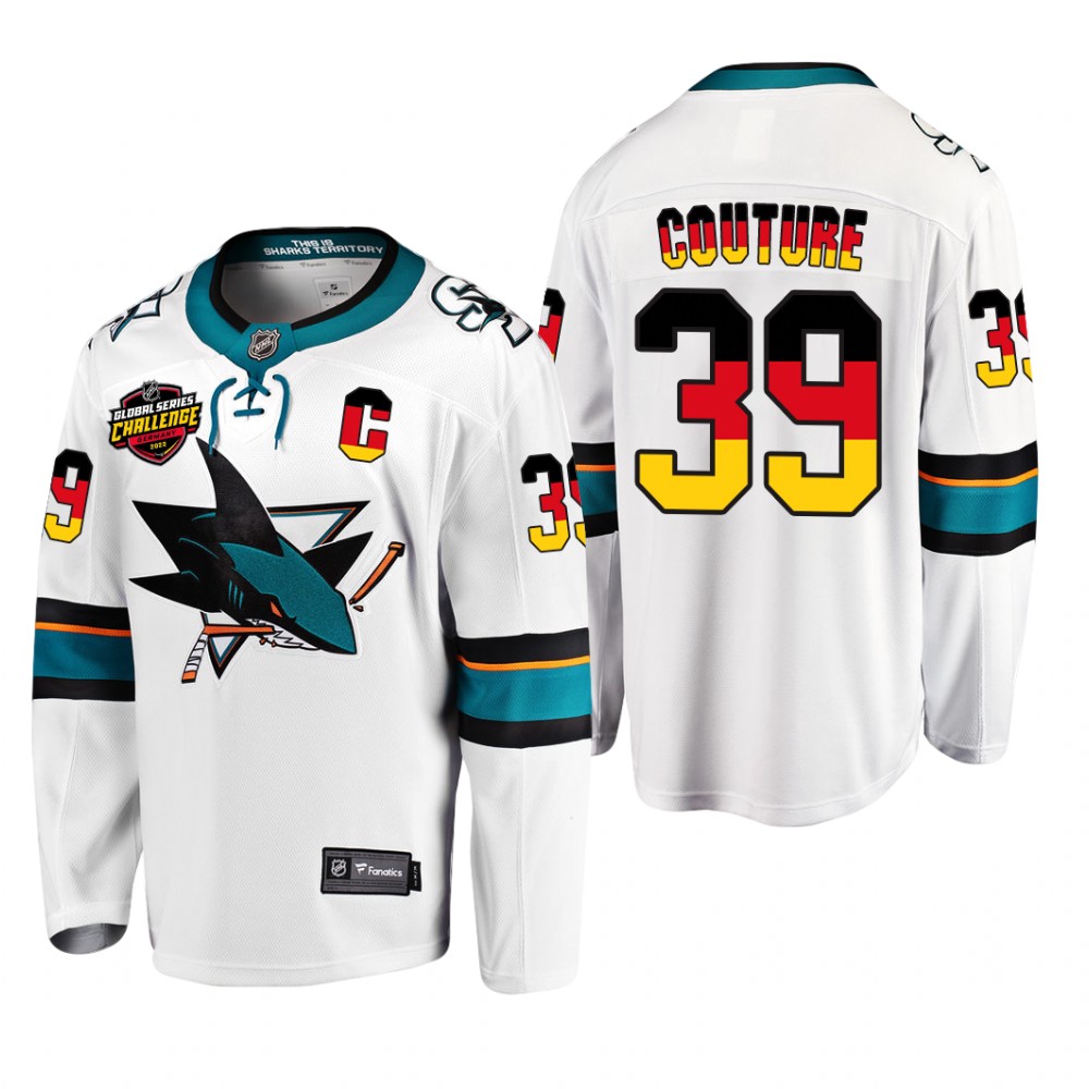Logan Couture #39 San Jose Sharks 2022 NHL Global Series White Germany Challenge Jersey