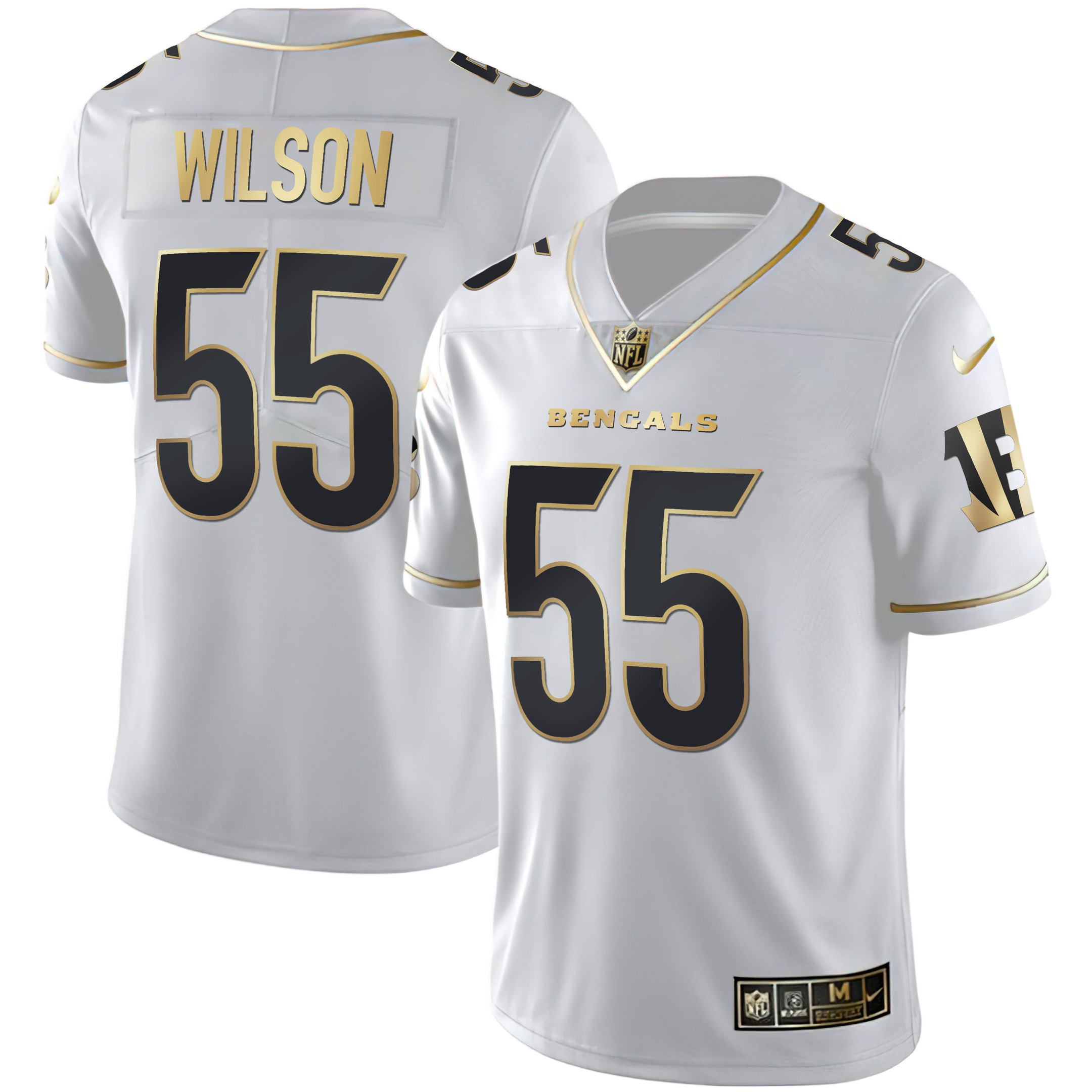 Logan Wilson Women's Cincinnati Bengals White Gold & Black Gold White Gold Jersey - All Stitched 