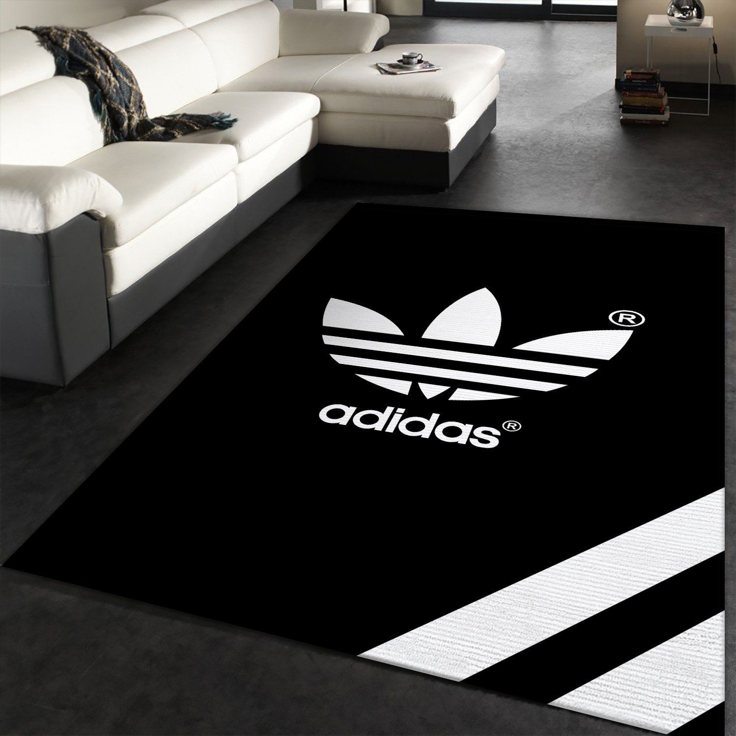 Logo Adidas Rectangle Rug – Custom Size And Printing