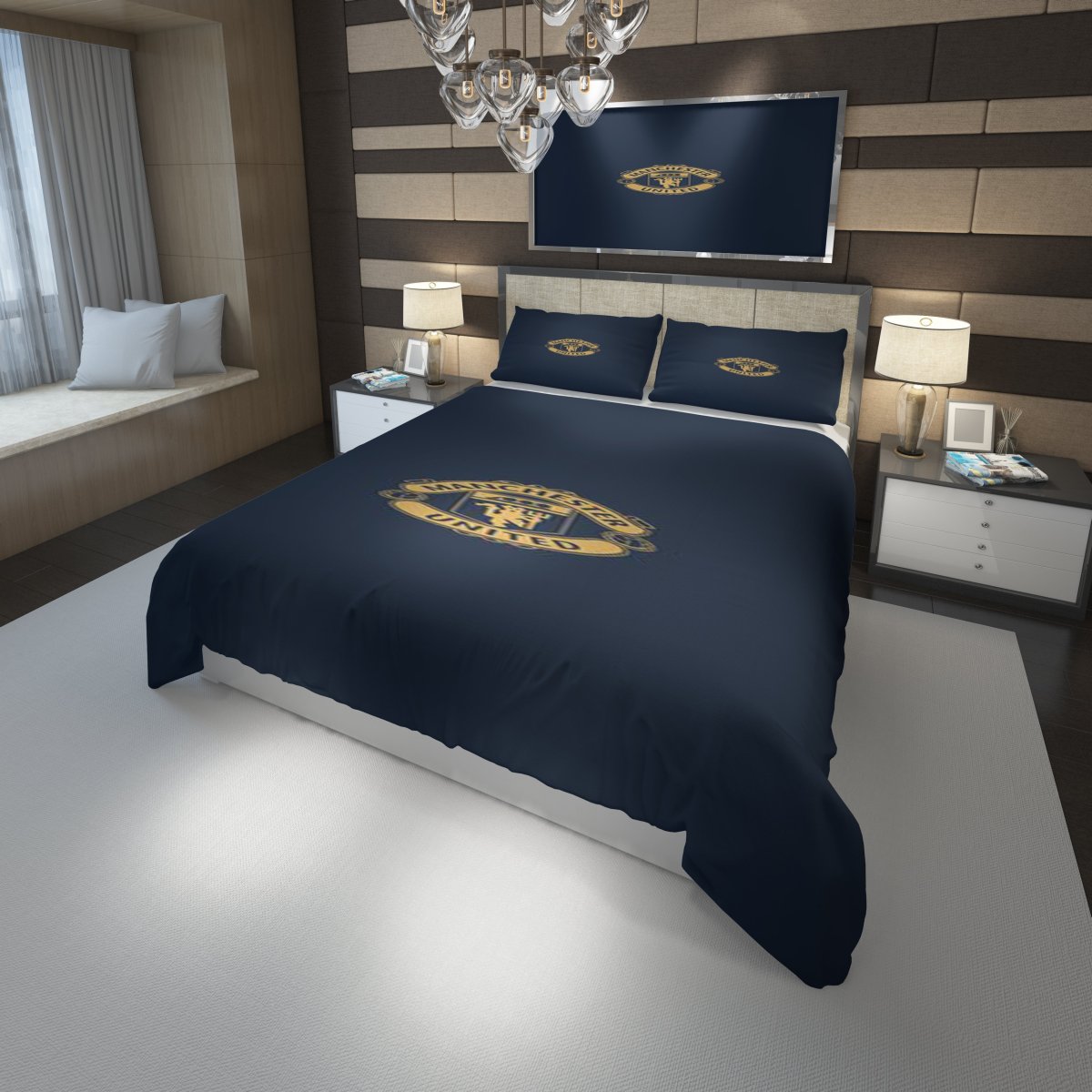 Logo Manchester F.C. 10 3D Customized Duvet Cover Bedding Set