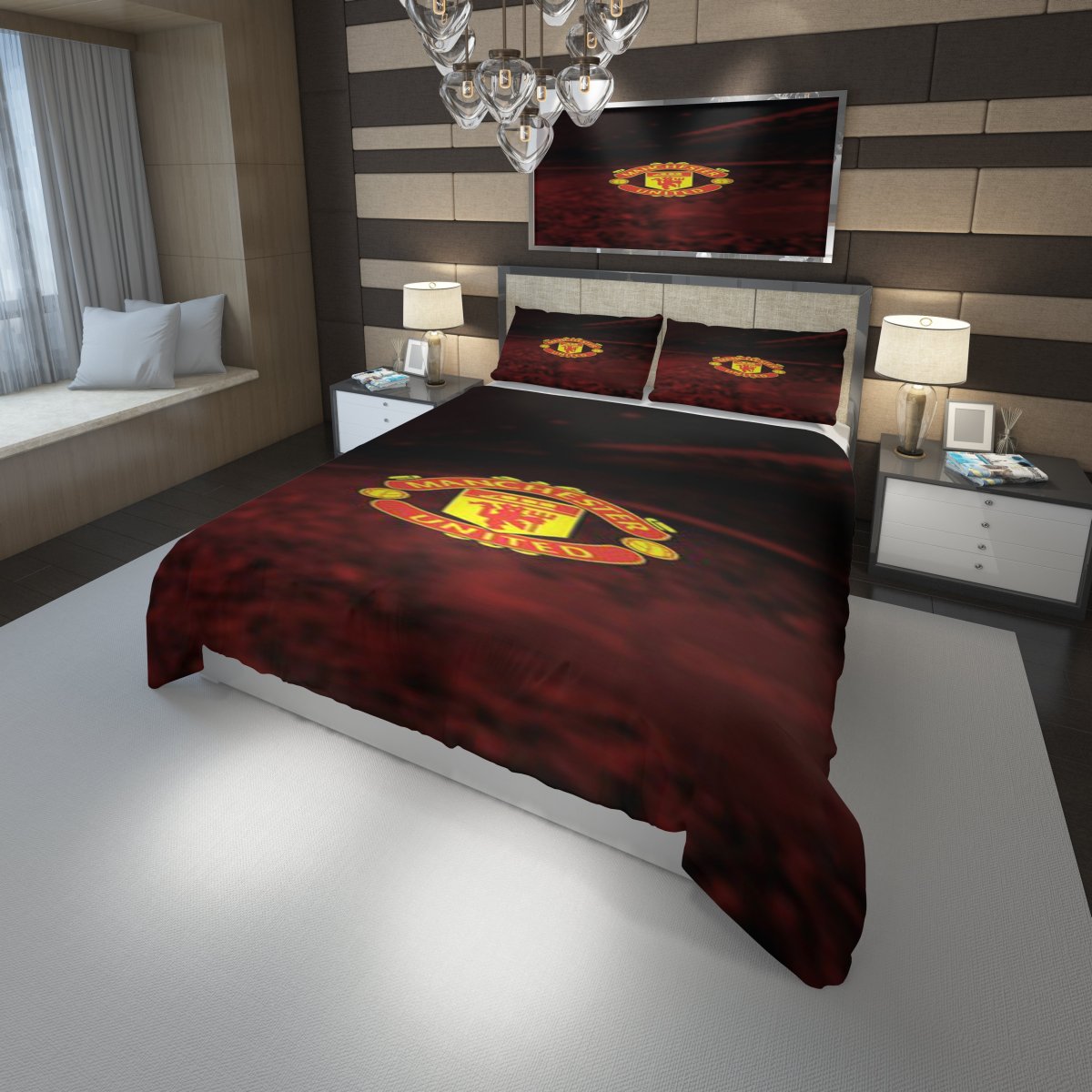 Logo Manchester F.C. 3D Customized Duvet Cover Bedding Set
