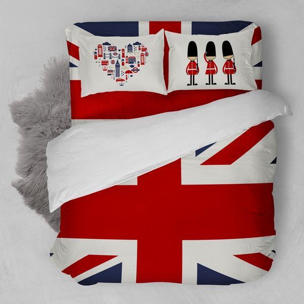 London Heart Flat 3D Customized Duvet Cover Bedding Set